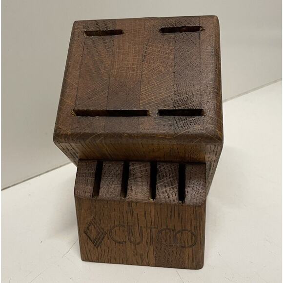 Cutco Knife Wood Block 8 Slots 4 Steak Knife Slots Honey Oak Made in USA - Picture 1 of 4